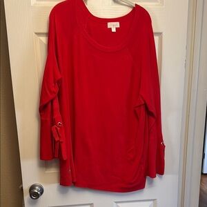Belle by Kim Gravel Red 3/4 Sleeve Tunic
